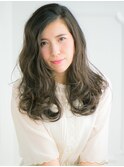 ロング×ゆるウェーブ×前髪長め