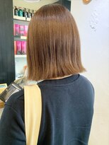 〇透明感たっぷり ミルクティーベージュ ぷつっとボブ
