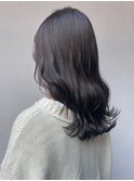 暗艶髪アッシュグレー/似合わせカット/透け感カラー