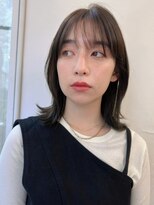 ハニーシブヤ(HONEY shibuya) 大人可愛い20代30代40代鎖骨外はねミディ×ダークアッシュ