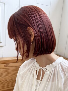 アイティーバイアルバム 松戸店(IT by ALBUM) オレンジボブ_グレーベージュレイヤーロング前髪パーマ_ba466691