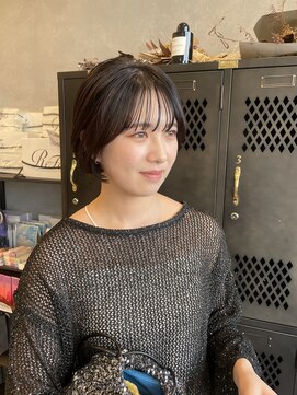 アチーブリス(achieve Liss) ミニボブ×暗めカラー×こなれショート20代30代40代艶感