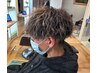 メンズカット＋ツイスパor波巻きパーマ＋ハイライト+TR￥17000#メッシュ