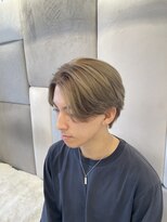 ミルクティーカラー　センター分け