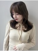 韓国ヘア/前髪カット/レイヤーカット/ベージュ/ミディアム