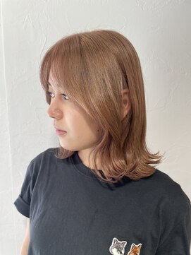 ボブレイヤー/ピンクベージュ