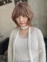 ムード(mood)&nbsp;ミルクティーブラウン/ブリーチ/ダブルカラー/ボブルフ/ベージュ