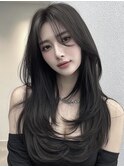 韓国風レイヤーカット/ロングレイヤー/ハッシュカット/10代20代