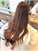 ブリーチなしで作るピンクベージュ/ロングヘアー【池袋美容室】