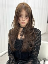 リヴ オオサカ(LIV OSAKA) オリーブベージュ/ブリーチなしダブルカラー/レイヤーカット