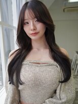 アンジェリカ 立町店(ANGELICA)&nbsp;ANGELICA シアーブラック 韓国風 顔周りレイヤーカット