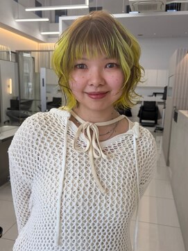 ザザ ZA/ZA 茗荷谷 yellow/きいろデザインカラー/ブリーチカラー/茗荷谷美容室