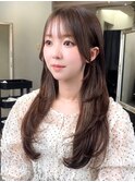 レイヤーカット/顔まわりカット/透明感カラー/韓国風