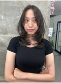 韓国オルチャンレイヤーカットシースルーバングハッシュカット