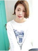 天神【BIRTH】耳かけワンサイドショート×毛先パーマ