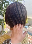 シークレットハイライト/バッサリボブ/イルミナカラーオーシャン