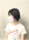ナチュラルな縮毛矯正で丸みショートボブ