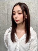 髪質改善で作る美髪改善　ツヤ髪ストレート　前髪カット　Aujua