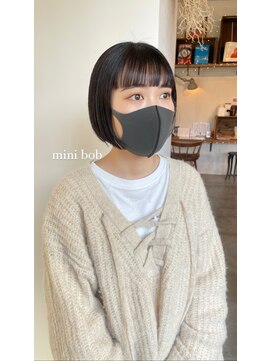 ヘアーアイストゥーレ(HAIR ICI TRE) ミニボブ 切りっぱなしボブ ショートボブ 担当渡辺聖