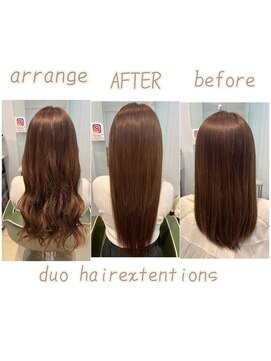 デュオヘアー エクステンションズ 新宿 自然なブラウン☆ふんわりやわらかロングヘアー☆