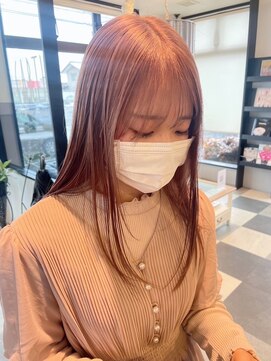 アース コアフュールボーテ 上越店(EARTH coiffure beaute) ピンクベージュダブルカラーケアブリーチ艶カラー