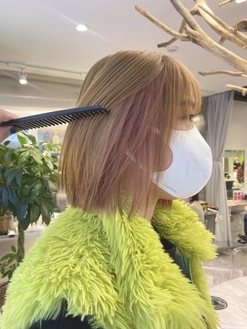 ゼスト 八王子店(ZEST) 全頭ブリーチで作るインナーカラー◎