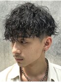 メンズパーマ波巻きスパイラルパーマツイストスパイラルパーマ
