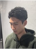 【曽我尾真生】短髪アップバング/ツーブロック/ビジネスパーマ