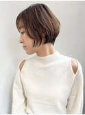似合わせカット/ショートボブ/ハッシュカット/白髪ぼかし/40代