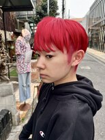 カー(KAH)&nbsp;ショートヘア　レッドカラー　刈り上げ女子　高円寺