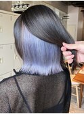 ◯アクセントカラーインナーカラーブルーアンブレカラー大人女子