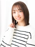 ミストバング透明感カラー切りっぱなしロブb古河20代30代40代
