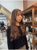 ケアブリーチミルクティーブラウンカラーレイヤーカット韓国ヘア