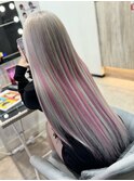 ハイトーン×ピンクメッシュ
