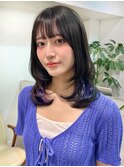 ”インナーカラーパープル×レイヤーカット