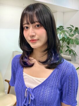 ミーム 原宿 表参道(meme) ”インナーカラーパープル×レイヤーカット