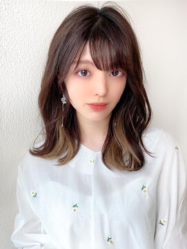 ラルユー 金山(LallYou) シャギーレイヤーロング韓国ワンホンヘアシースルーぱっつん前髪