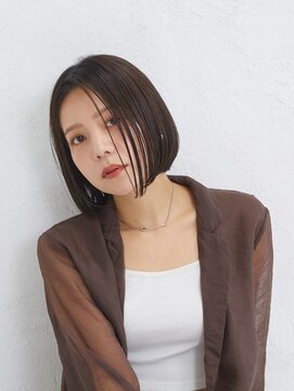 アーサス バイ ヘッドライト 新潟万代店(ursus by HEADLIGHT) 切りっぱなしボブ暗めカラーパールベージュココアブラウン