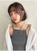 内巻きボブ☆シースルーバングでふんわりとした印象に
