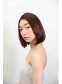 肩上ボブ大人可愛いボブひし形ボブアッシュベージュ