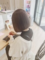 チェレ ブラン 堺東店(Chere brun) パッツとボブ艶ボブ×ショートボブ×髪質改善オリーブベージュ