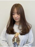 顔周りレイヤー×柔らかベージュ