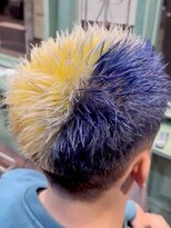 モナン 新宿(Monan) イエロー ブルー ツートーン スパイキーショート