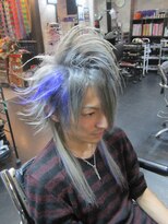 トリックストア(TRICK STORE) V系ウルフ☆シルバーINポイントブルー☆スジ盛り