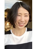 ハグ(Hug)&nbsp;[Hug][鹿沼]カラー無し黒髪×外ハネショートボブ＊