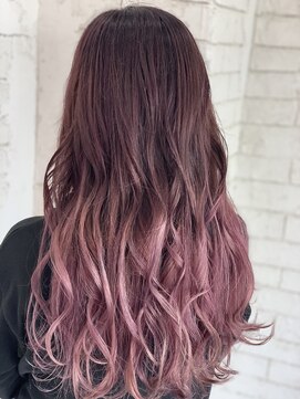 アジールヘア 所沢プロペ通り店(agir hair) グラデーションカラー【所沢／ブリーチ/ピンク】