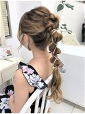 紐アレンジポニーテール