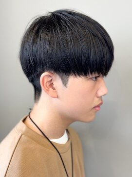 エルマーク(L-MARK) 黒髪マッシュナチュラルマッシュメンズヘア韓国ツーブロック