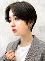 メゾンドイギー(MAISON de IGGY)&nbsp;黒髪グレーベージュコンパクトショート前髪パーマ地毛風カラー