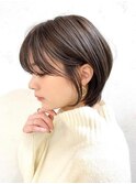大人ガーリー/ブリーチなしチョコレート×顔周りショート[大宮]